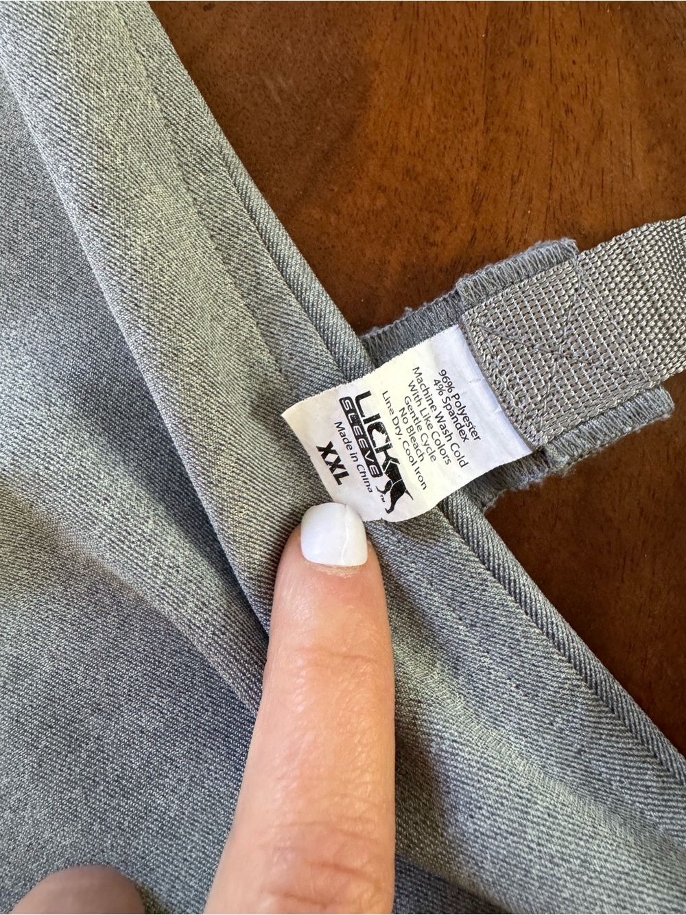 Dog surgery recovery Lick Sleeve Right Neoprene Sleeve in Heather Grey - Picture 3 of 3